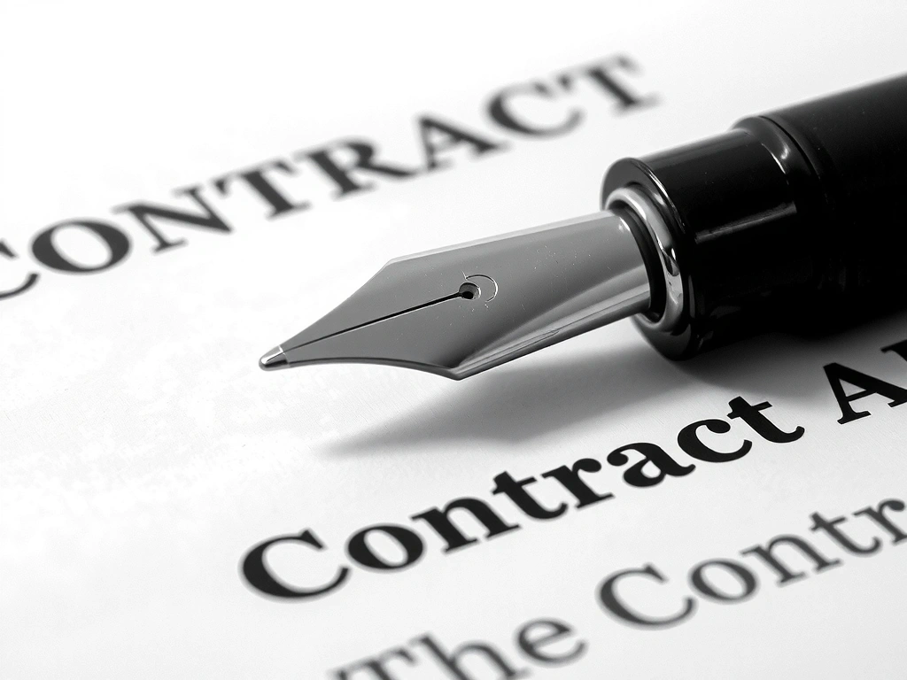 Stylo et contrat - Composition éditoriale